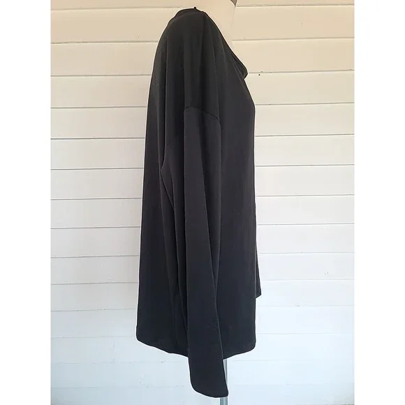 Halston Studio Women's Black Long Sleeve Top SIZE L NWT - Picture 4 of 12